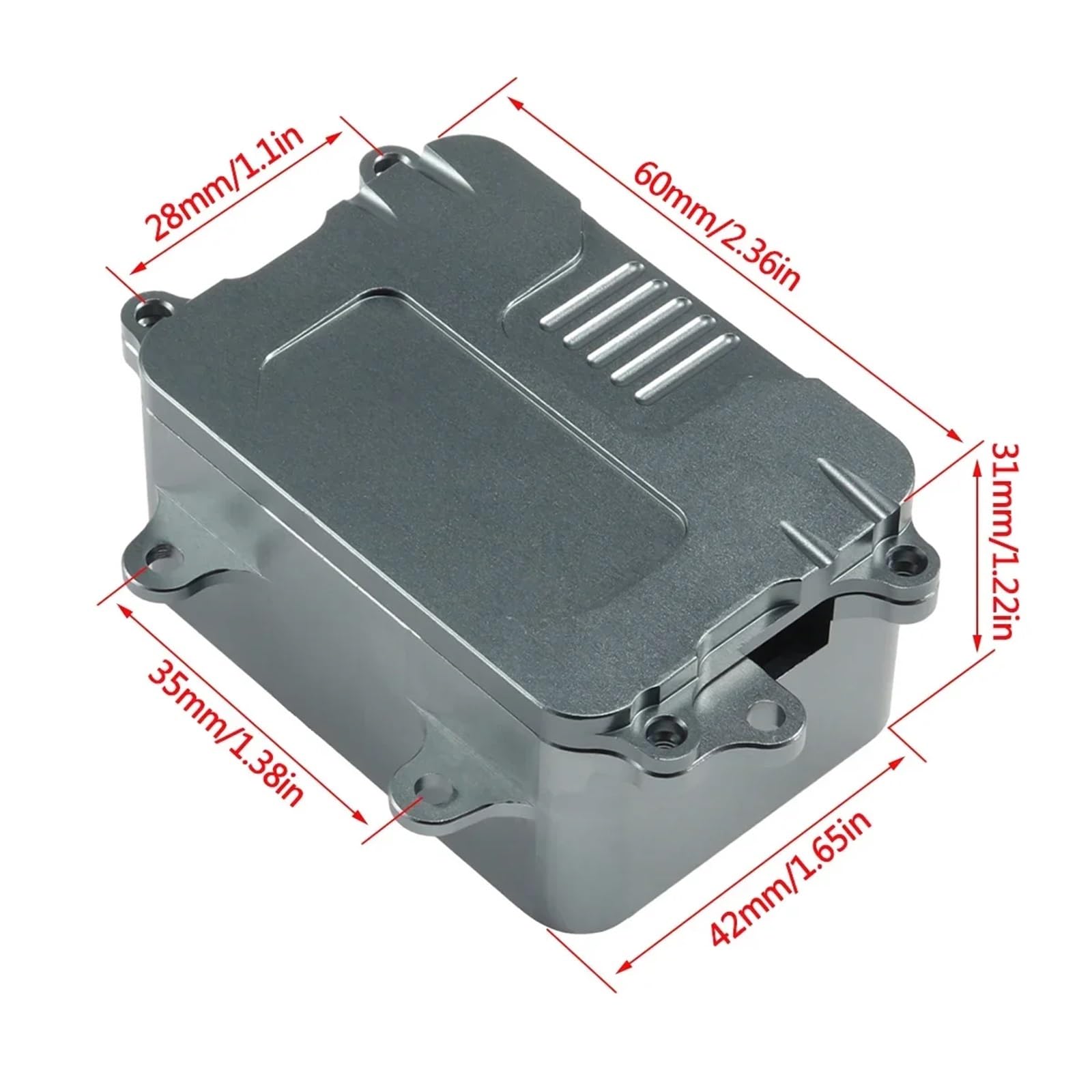 CNC Aluminum Receiver Box Electronic Radio ESC Tray 60 * 42 * 31mm for 1/10 RC Rock Crawler for Axial SCX10 D90 D110 Chassis DIY Upgrade