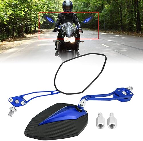 Miniatura 2 de Espejo retrovisor para scooter de 0.394 in, par de espejos retrovisores universales de 0.315 in y 0.394 in de aleación de aluminio, espejos