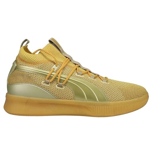 PUMA Mens Title Run x Clyde Court Basketball Shoes Basketball Casual Shoes, Gold, 9.5
