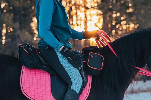 Miniatura 6 de TrailMax Bolsa compacta con pompa inglesa con bolsillo para caballo bolsa de sillín de caballo con bolsillo frontal inglés con funda para botella de