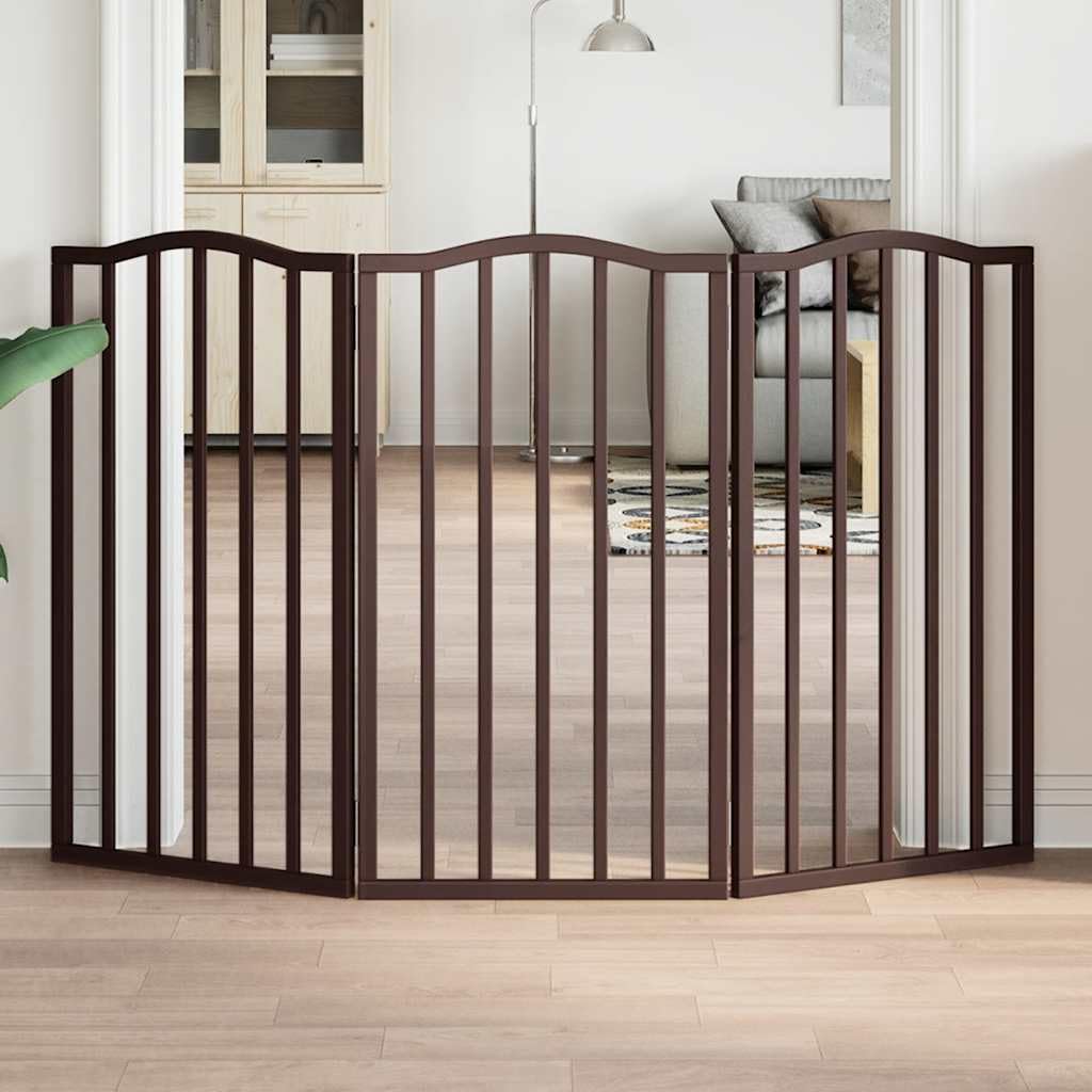 Puerta plegable para perros de madera de álamo, 150 cm de ancho, independiente, plegable, ideal como barrera para casa, apartamento, jardín, protección y seguridad para cachorros y perros