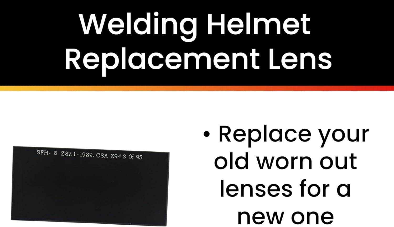 Hot Max 25053#8 Helmet Shade 2-Inch by 4-1/4-Inch Welding Helmet Replacement Lens