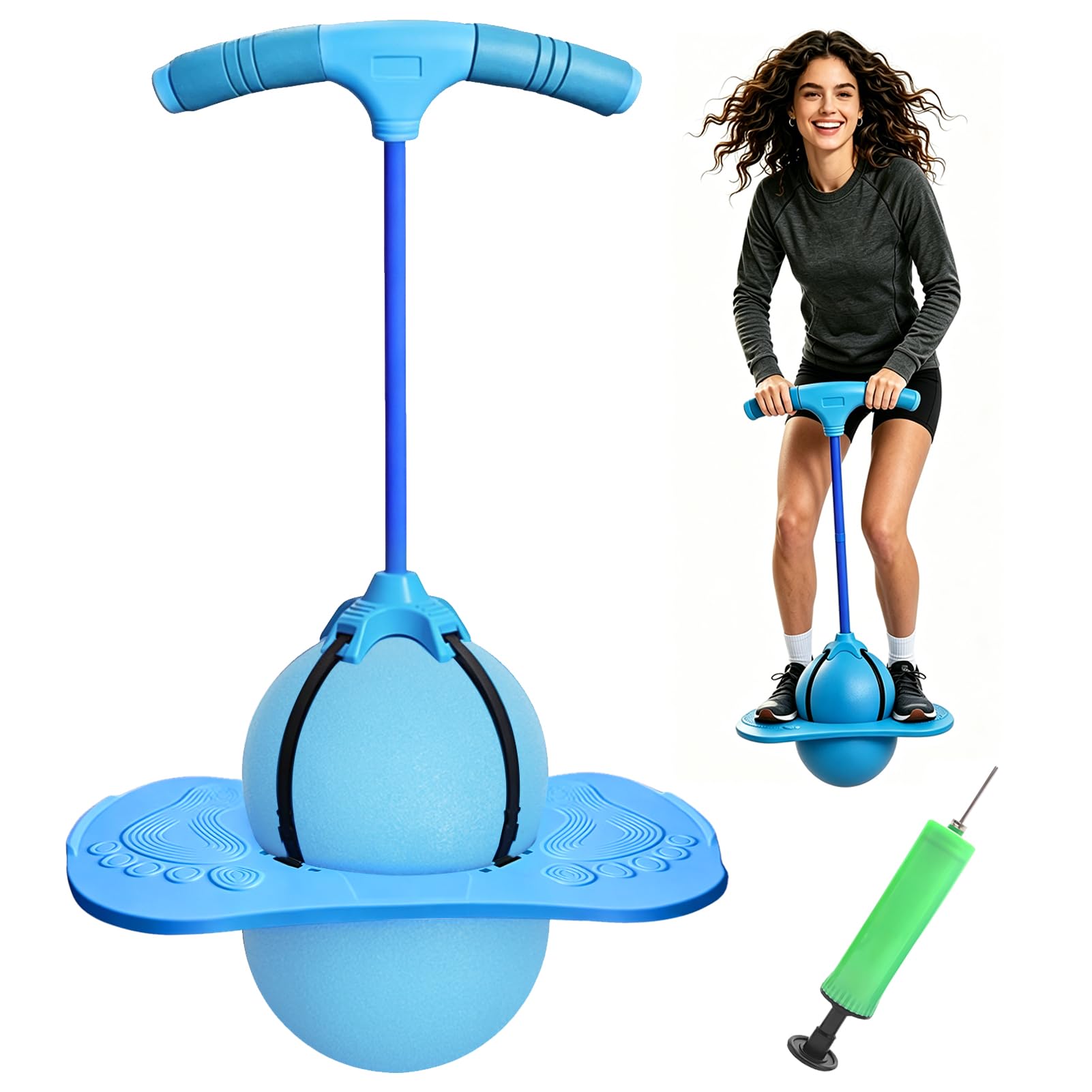 Pelota de Salto Pogo, Pelota de pogo con Mango,pelotasaltarina | pelotade salto de equilibrio,juguete hinchable al aire libre, pelotasaltarina de equilibrio,para entrenar la potencia desalto