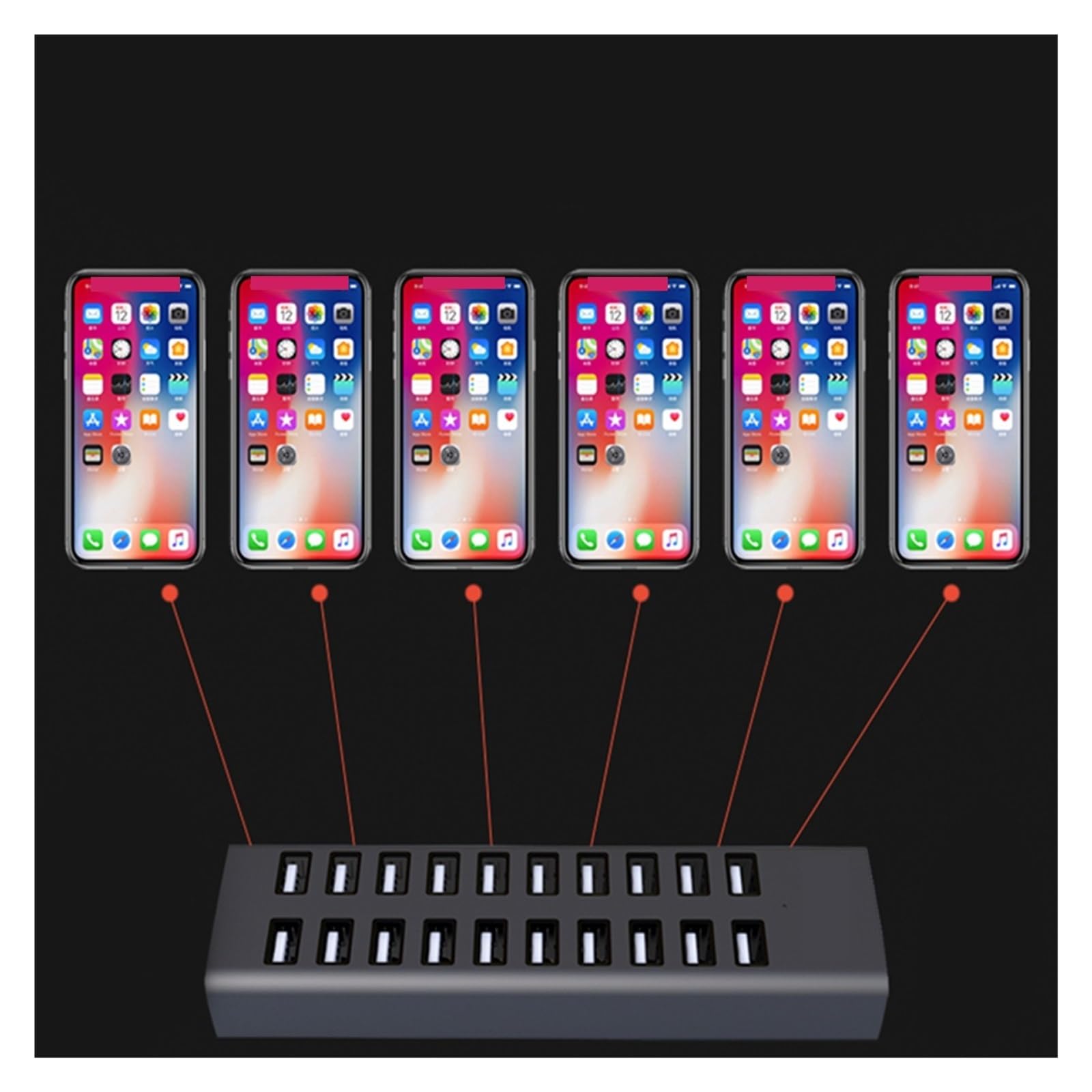 20-portowy Koncentrator Multi USB 2.0 Szybki Transfer Danych Rozdzielacz Ładowarki Zewnętrzny Zasilacz 12V7.5a Do Tabletu Z Telefonem MożLiwość Szybkiego łAdowania