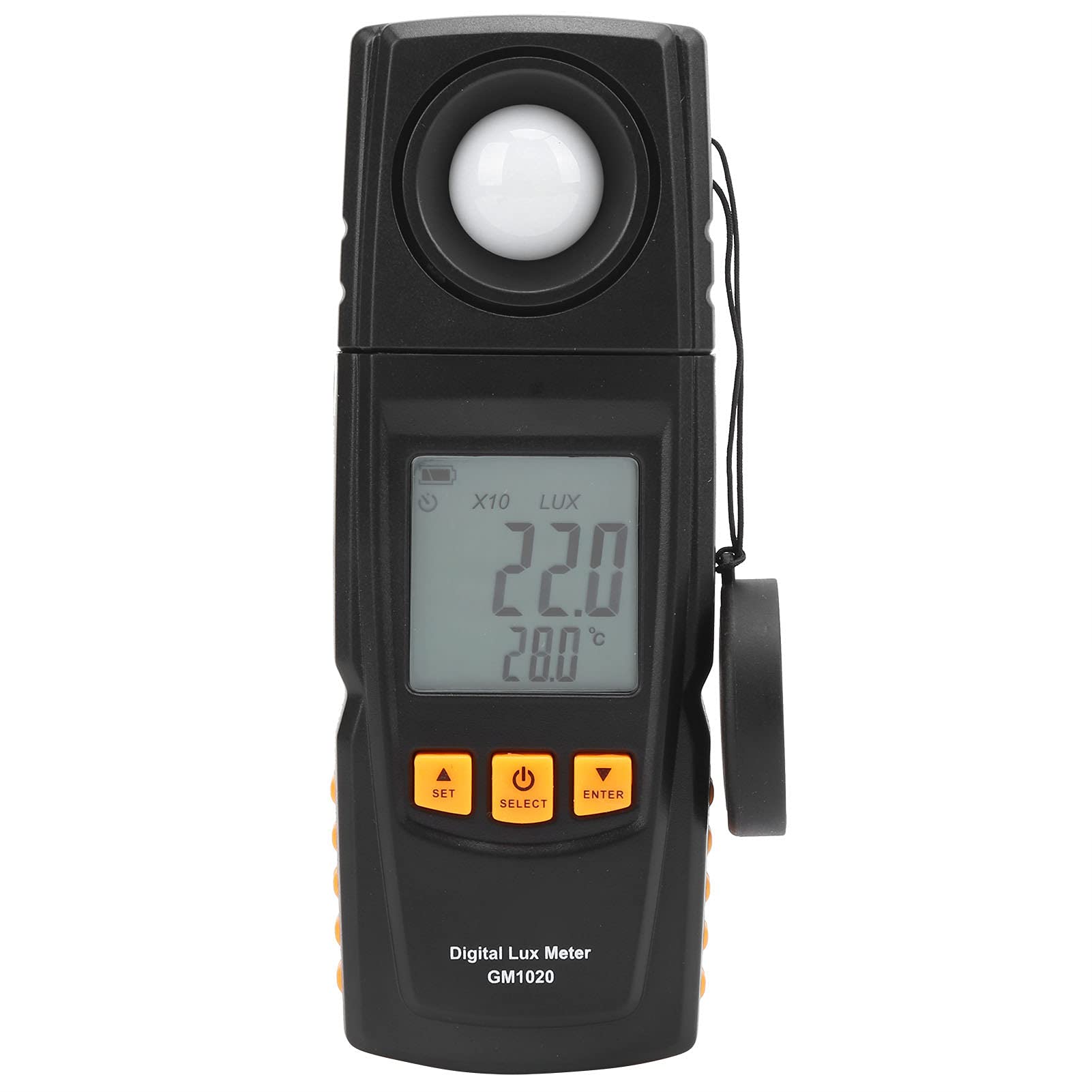 Socobeta GM1020 Digitales Luxmeter-Lichtmessgerät, Luminometer mit -Thermistor-Sonde für Beleuchtungsstärke und Temperaturmessung