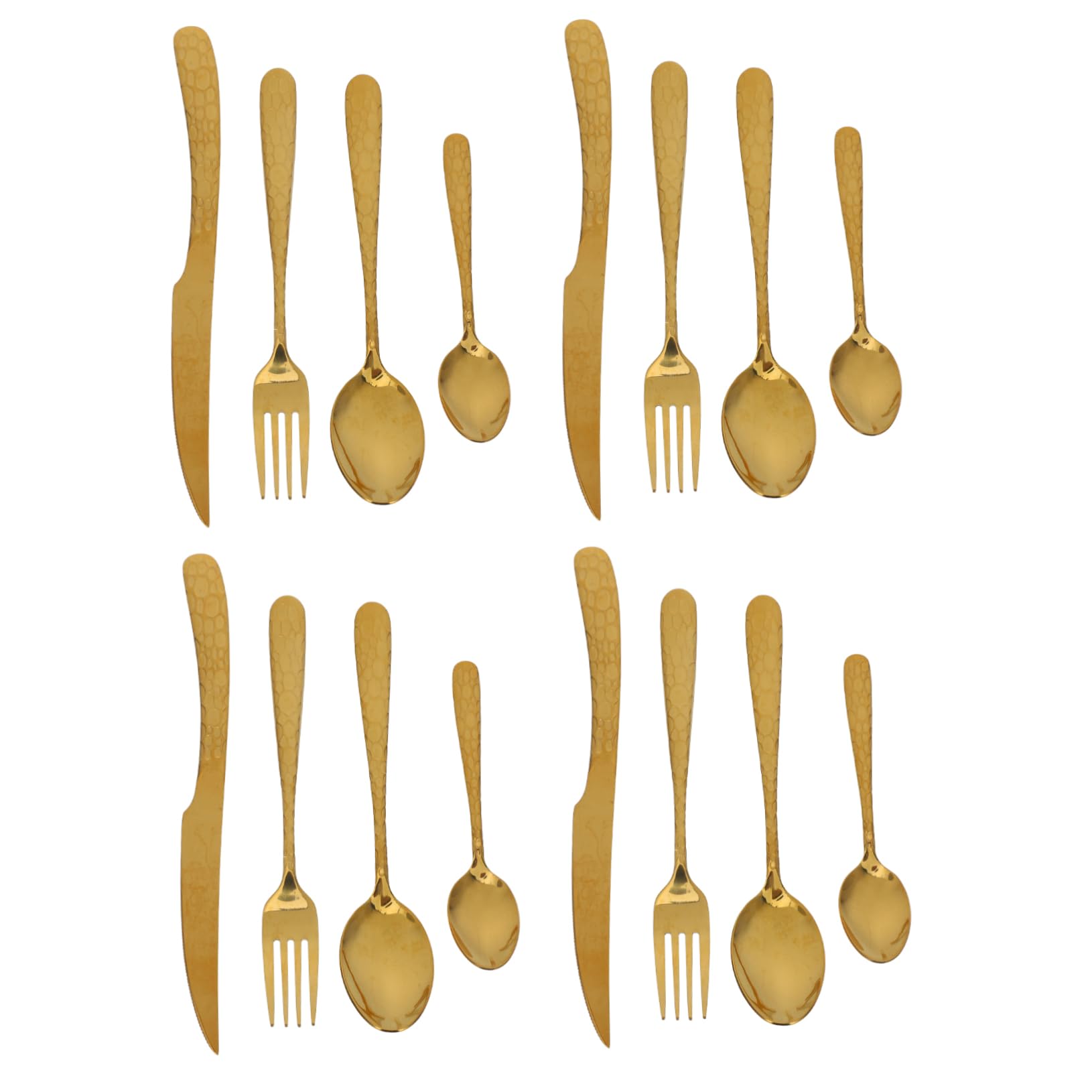 Juego de Cubiertos para Filete 4 Piezas Acero Inoxidable Dorado