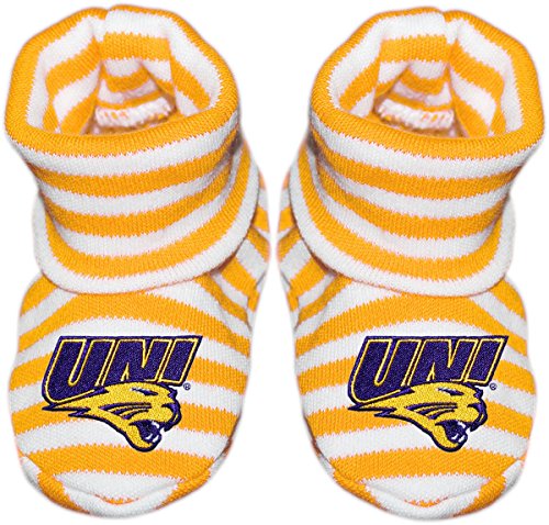 Creative Knitwear University of Northern Iowa UNI Newborn Baby Striped Bootie Sock