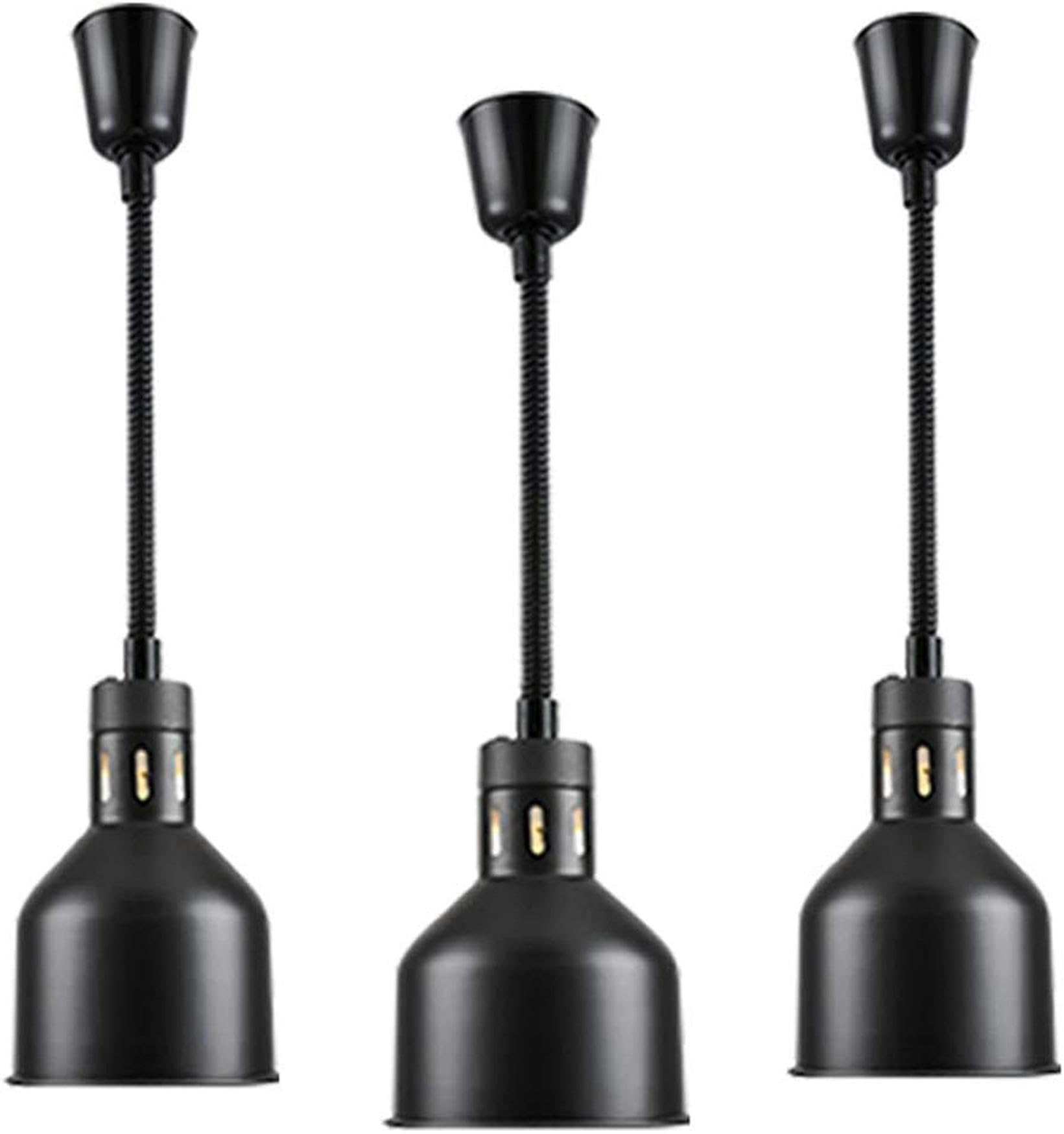 Lampada Riscaldante a Scomparsa per Alimenti, Lampada per Riscaldamento Alimentare con Luce, Scaldavivande per Ristorante Buffet, 3pcs