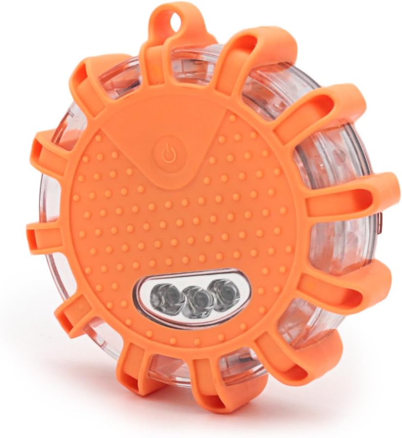 ANTEQI LED Road Flares Flashing Warning Light Safety Light Emergency Magnetic Disc Beacon for Car Truck Boat (1 Pack)