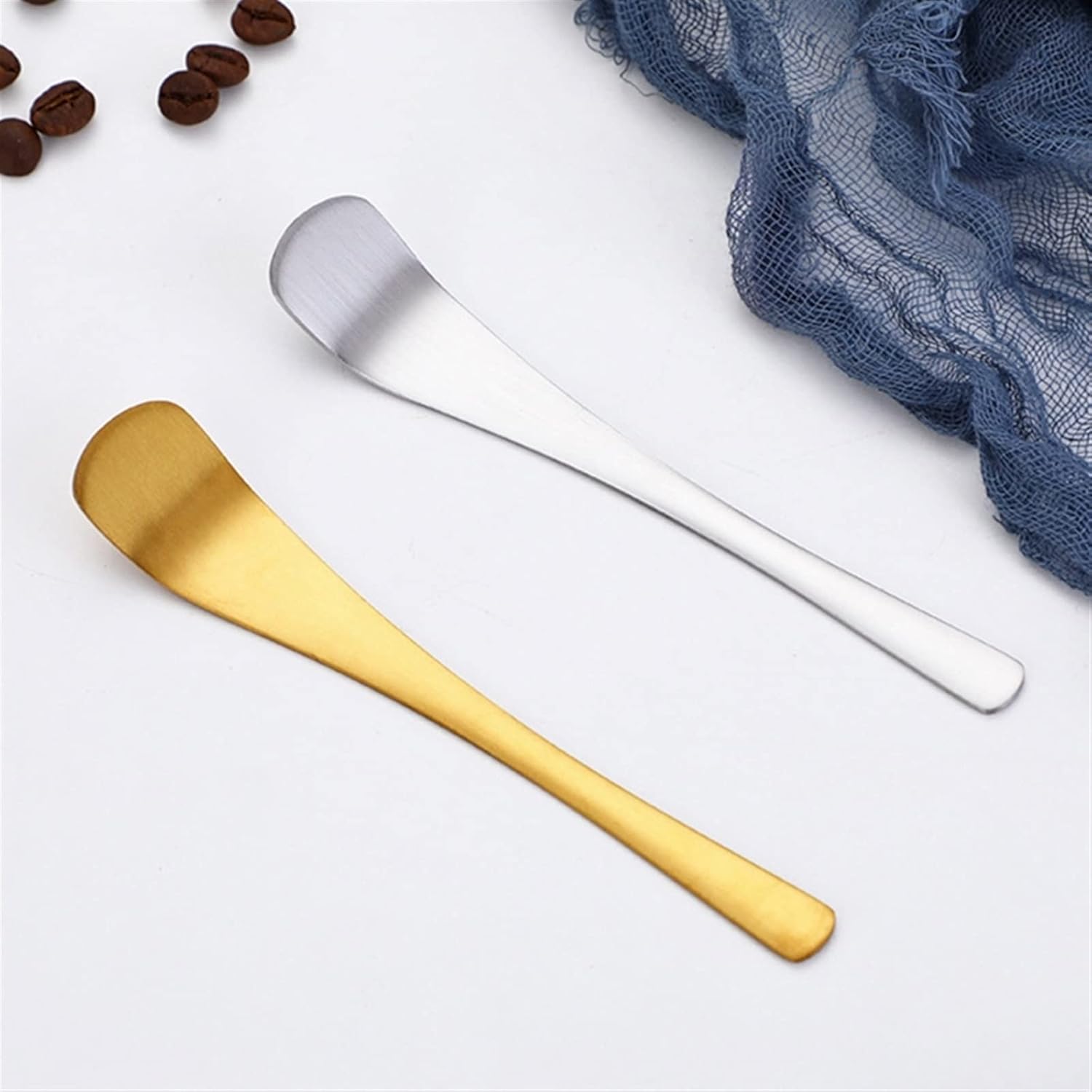 Coffee Scoops Stainless Steel Teaspoons Iced Tea Coffee Ice Cream Dessert Easy to Use Tool(Gold)
