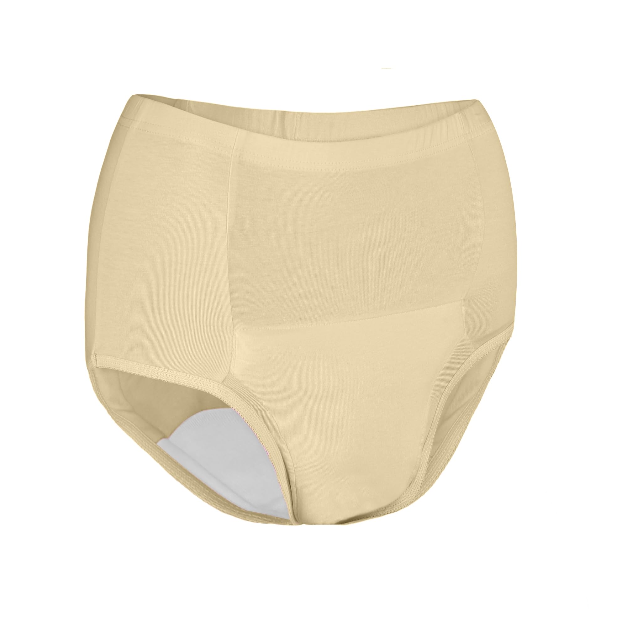 MAGICMOON Reusable Adult Diaper,Washable Adult Diapers,Incontinence Protective Underwear For Women,High Waist Panties For Women,Leak Proof,Heavy Flow (BEIGE, L)-image-1