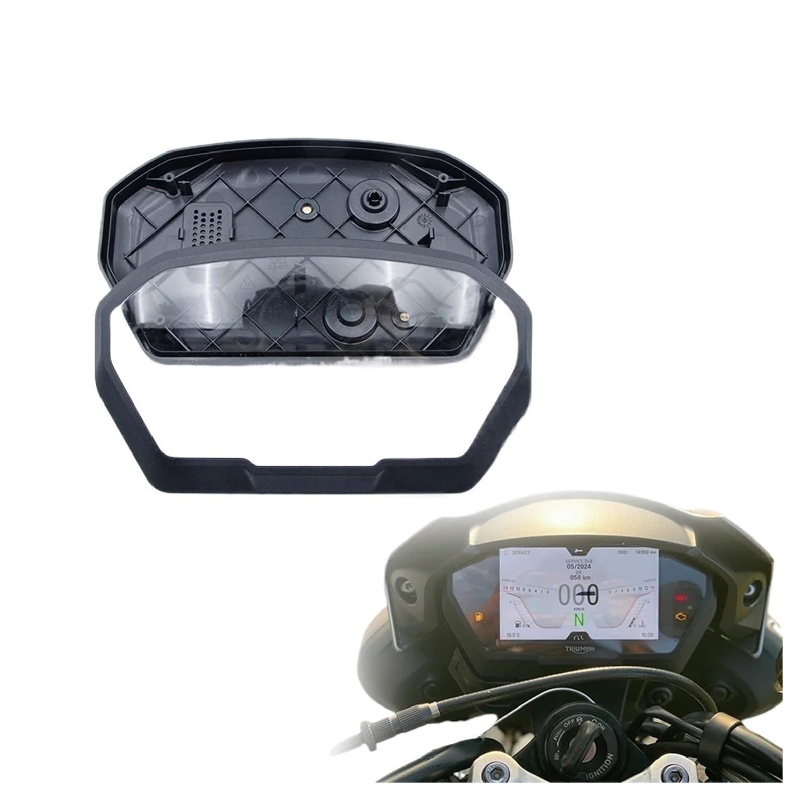 Moto Tachimetro Contachilometri Adatto Per Street Triple 765 RS 1200 Per Tiger 800 850 Tachimetro Contagiri Contachilometri Alloggiamento Copertura Kit Digitale Moto