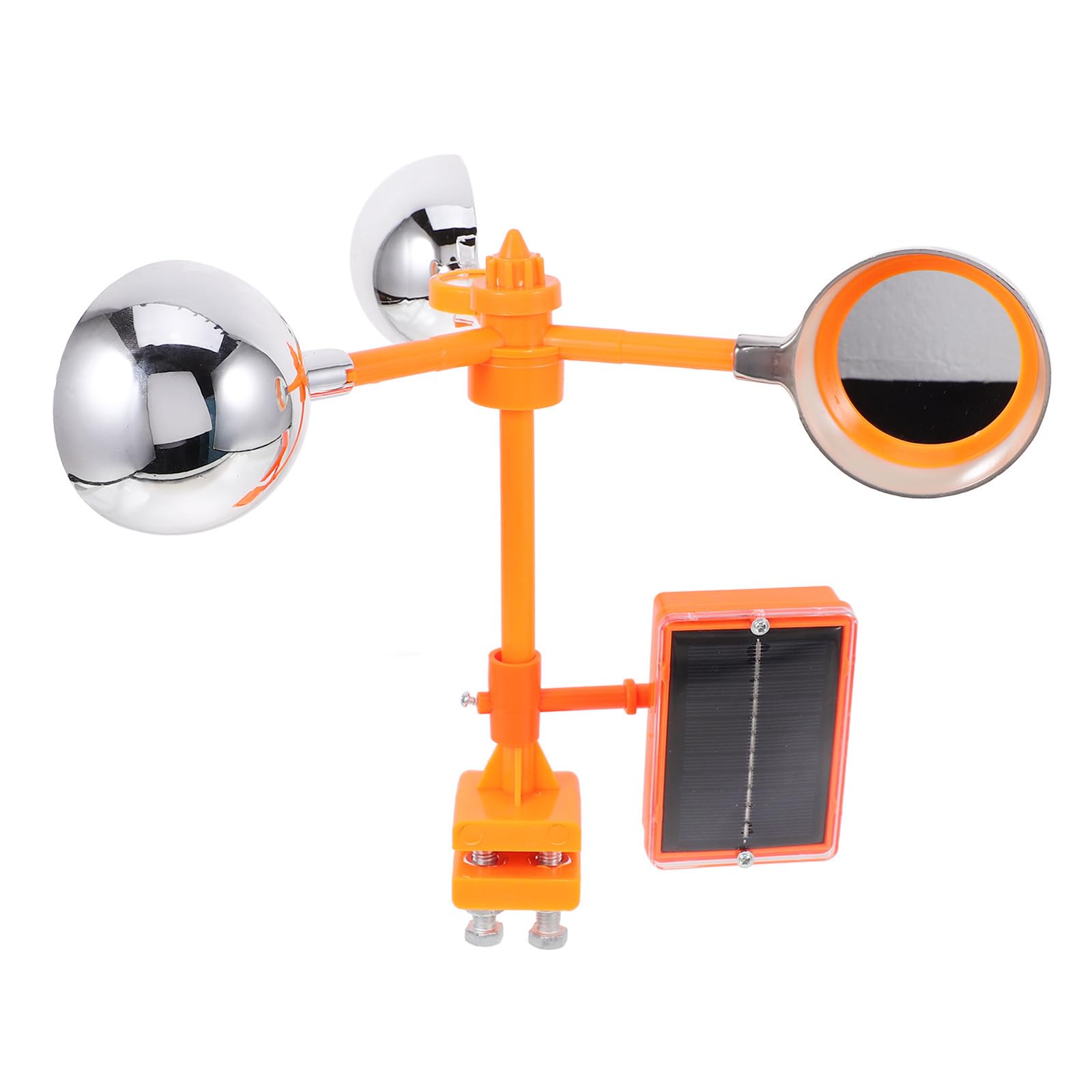 ABOOFAN Ahuyentador de Pájaros Solar Voz para Fiesta Otoño, Repelente sin Puntos Ciegos Espejo Multifacético y Rueda Eólica para Uso en Exteriores