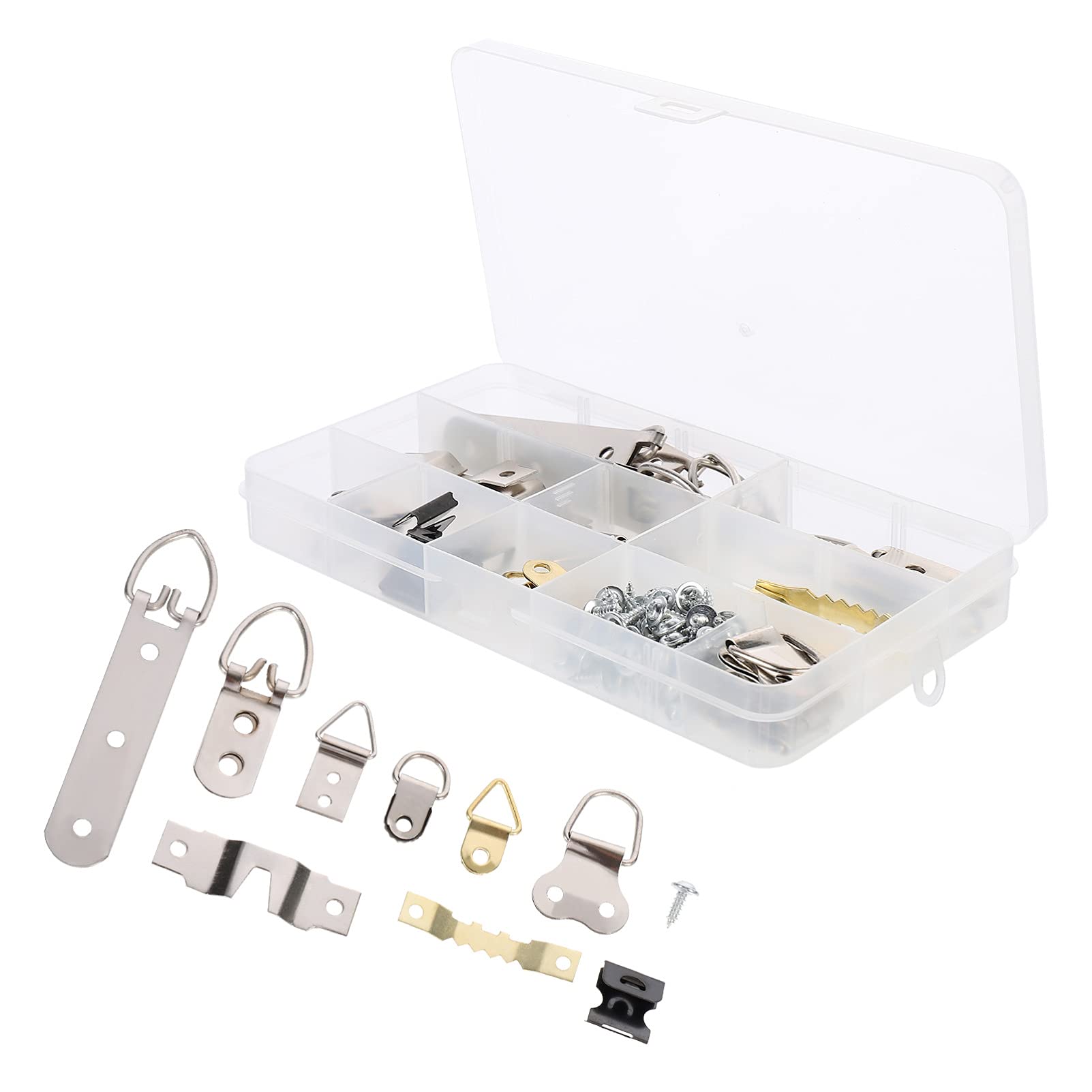 iplusmile 96ピース/セット画像ハンガーキットネジで額縁ハンガーフック爪フォトフレームハンギング用品ぶら下げミラー絵画