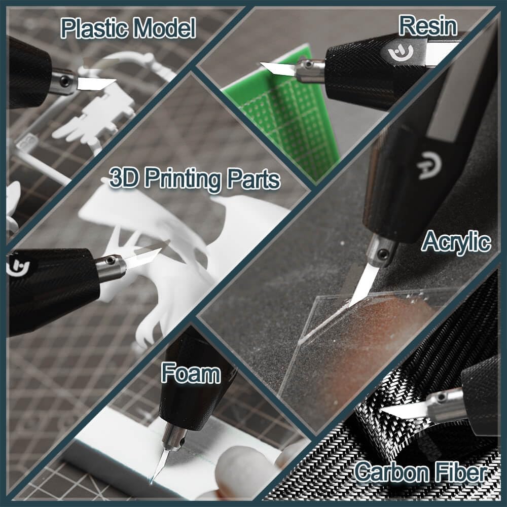 Hanboost 24-teiliges Keramikklingen-Ersatz-Set für C1 schnurlose Ultraschallschneider, Messer für 3D-Druck, Prototyping, DIY-Projekte. (Keramikklinge (24 Stück)