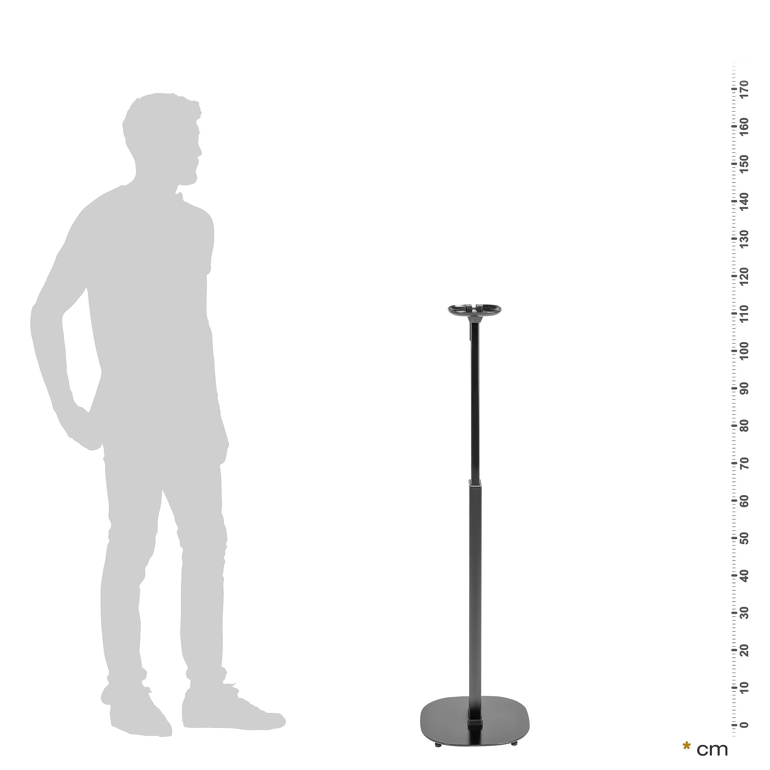 RICOO Supporto per Altoparlanti LH073 Supporti da terra per casse acustiche Supporto da Pavimento per SONOS ONE (SL) Stabile Stand con Gestione Cavi Integrata 1182 x 265 x 265 mm Set di 2, Nero