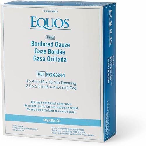 Miniatura 4 de Medline Equos - Gasa estéril con bordes, sin látex, ideal para el cuidado de heridas, 4 x 4 pulgadas, paquete de 25