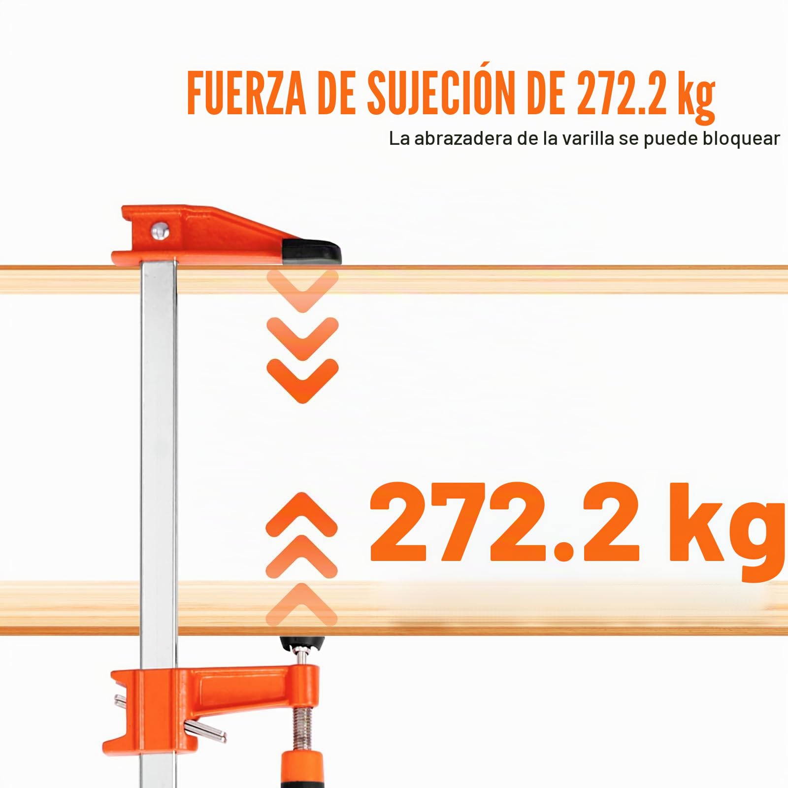 VEVOR Juego de 2 abrazaderas de liberación rápida Abrazadera con una sola mano Apertura 914,4 mm Longitud 1015 mm Fuerza de sujeción máxima Alicate esparcidor reversible de 272 kg para carpintero