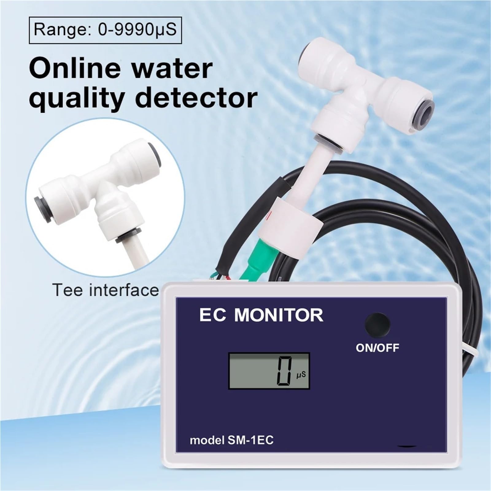 Medidor EC de sonda única 1EC, probador calidad del agua en línea, Monitor conductividad eléctrica Digital Laboratorio de investigación