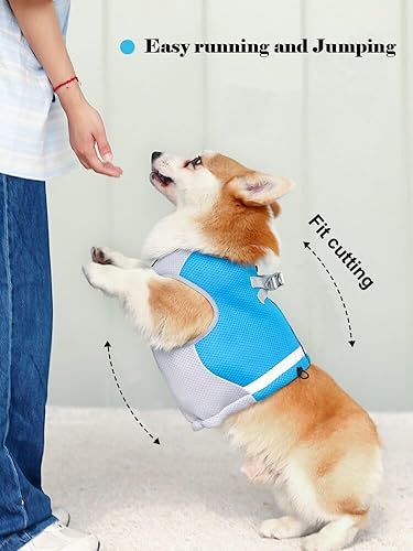 Miniatura 5 de Arnés de chaleco refrescante para perros con tira reflectante, arnés de ajuste, adecuado para perros pequeños, medianos y grandes, transpirable y