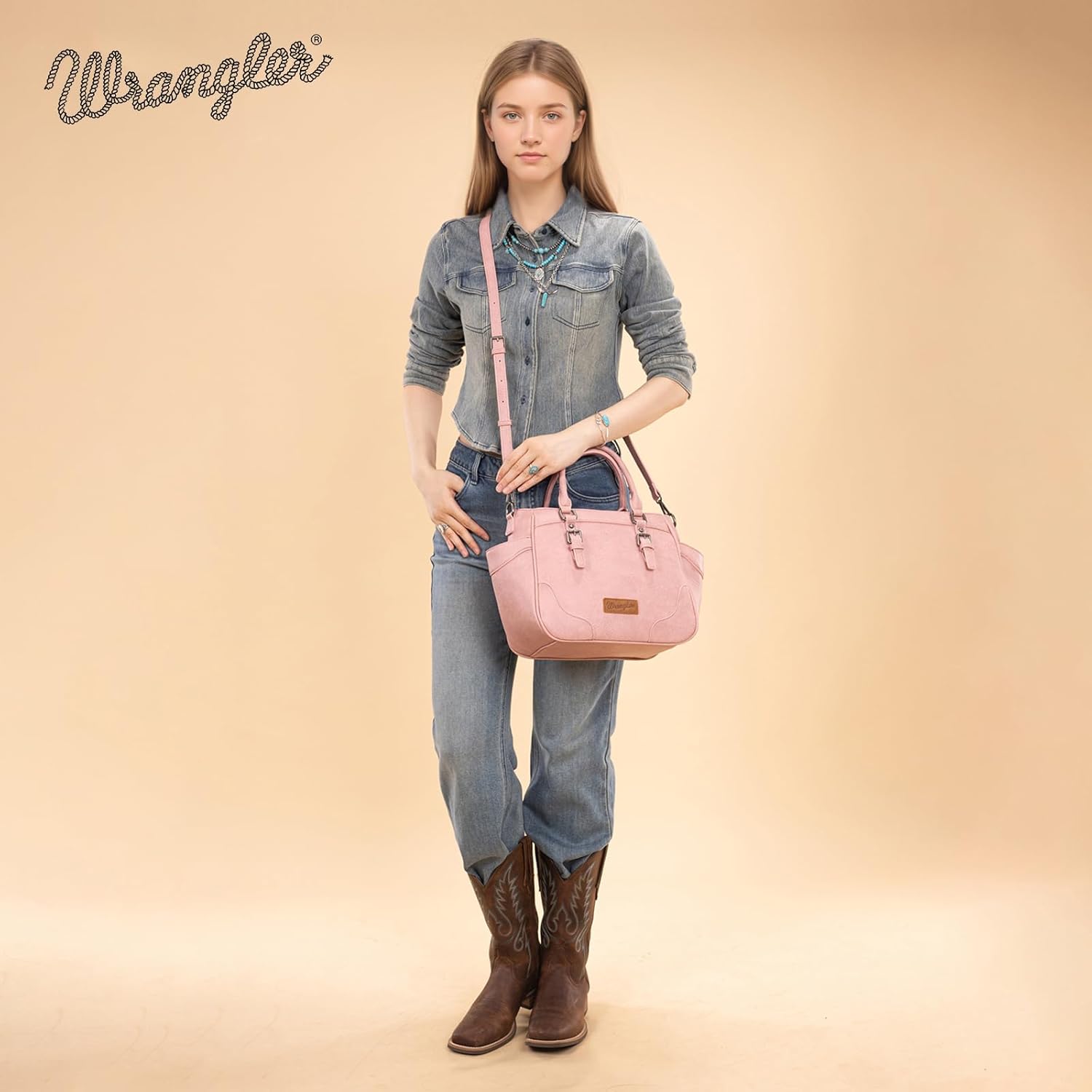 Montana West Wrangler Tote Bags for Women Medium Crossbody Purses Designer Top Handle Handbags - Image 2