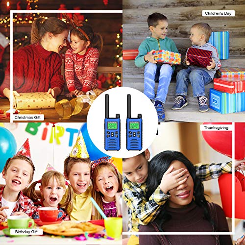 4 Pack Walkie Talkie for Kids FLOUREON Two Way Radio Long Range Walky Talky 22 Channel 3000M (MAX 5000M) USB Cable Charging for Outdoor Adventures Camping Hiking