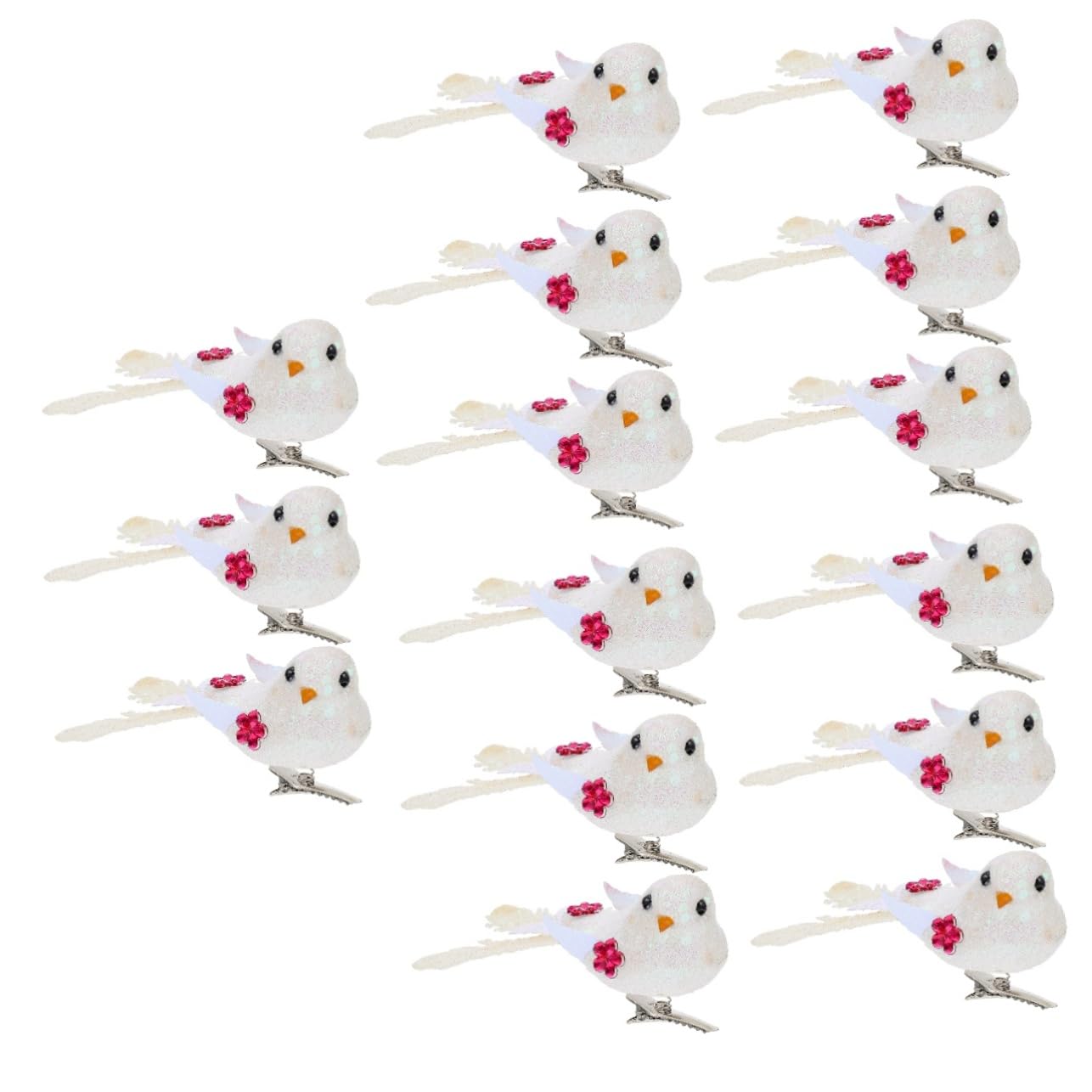 Alipis 5 Sätze Schaum Vogel Künstlicher Vogelschmuck Vogelverzierung Vogel Baumschmuck Weihnachtsbaumdeko Tannenbaum Dekoration Heimdekoration Simulationsvögel Ornamente Weiß 6 Stück * 5