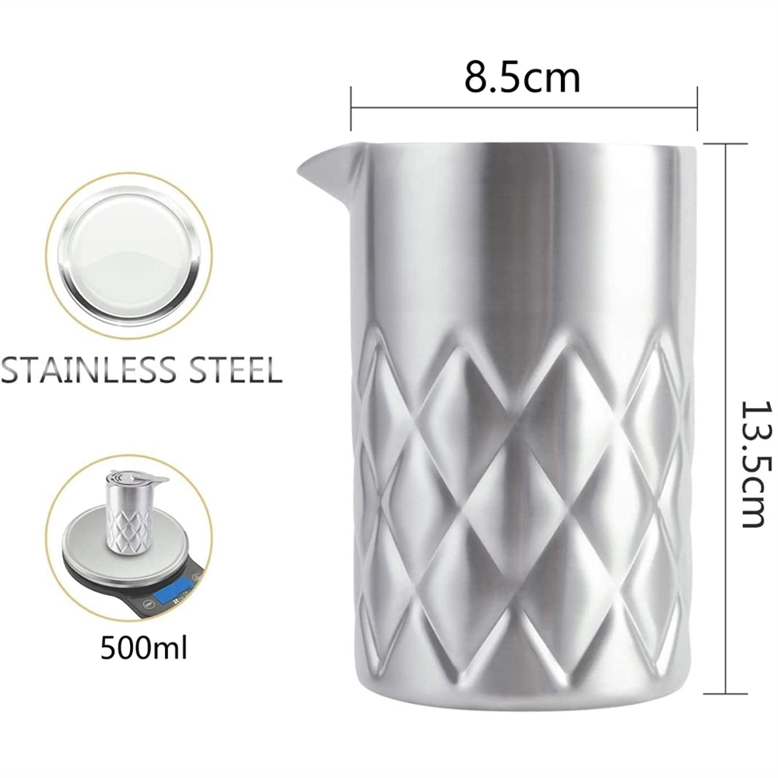 Juego de Coctelera Cocktail Shaker Set Bartender Mojito Kit-Barra de Acero Inoxidable Herramientas con Mezcla de Vidrio, Jigger, Bar Cuchara, Muddler, Coctelera de cóctel Agitador de Cócteles