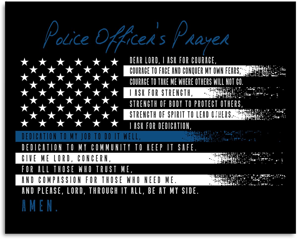 Police Wall Art - Officer Gifts - Law Enforcement Prints - Graduation - Wall Decor - Appreciation Gift - 10x8 Unframed
