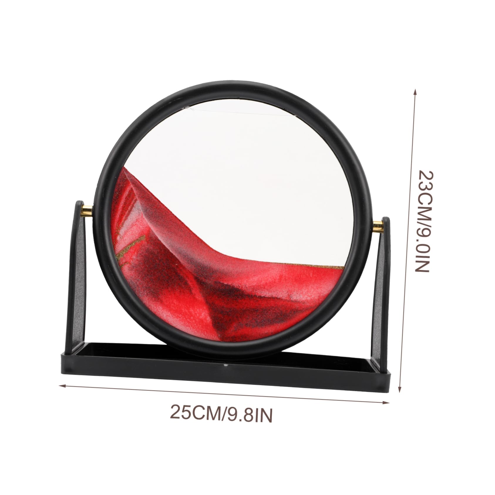 Ornement de Peinture sur Sable Mouvant 3d Rouge en Verre et Plastique