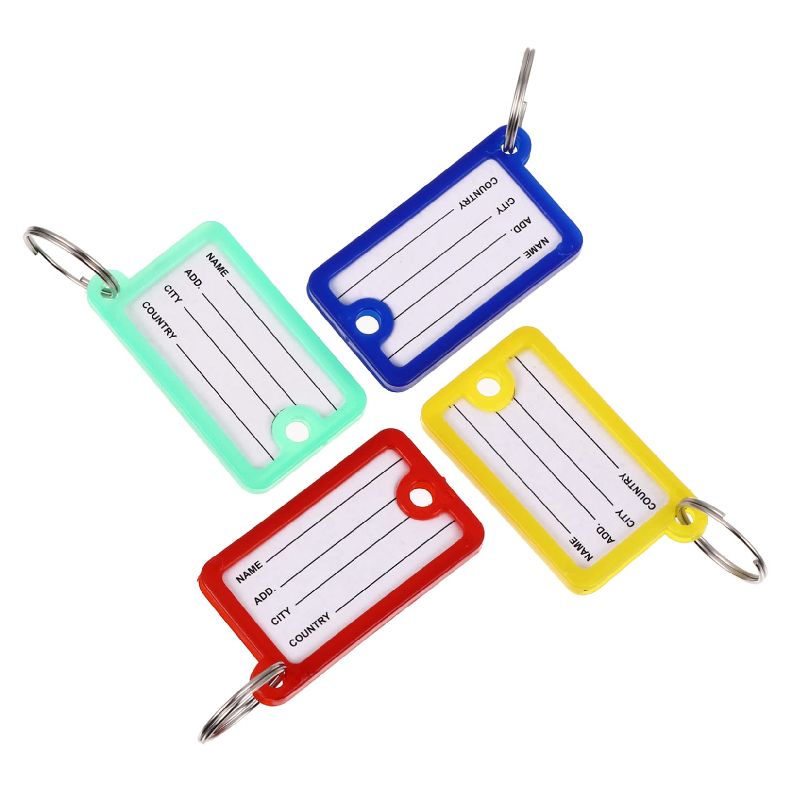 100 Arghette Portachiavi In Plastica - 10 Colori Con Anello Girevole - Per Chiavi, Bagagli E Identificazione - Foto 10