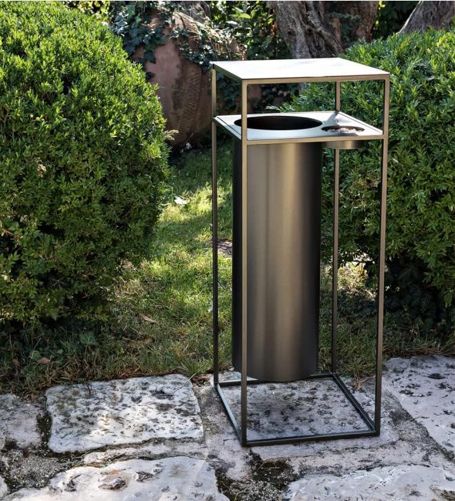 INDIAN DECOR 61105 PAPER BIN WITH ASHTRAY/DUST BIN/SMOKING ZONE BINS FOR RESTAURANTS AND OFFICES
