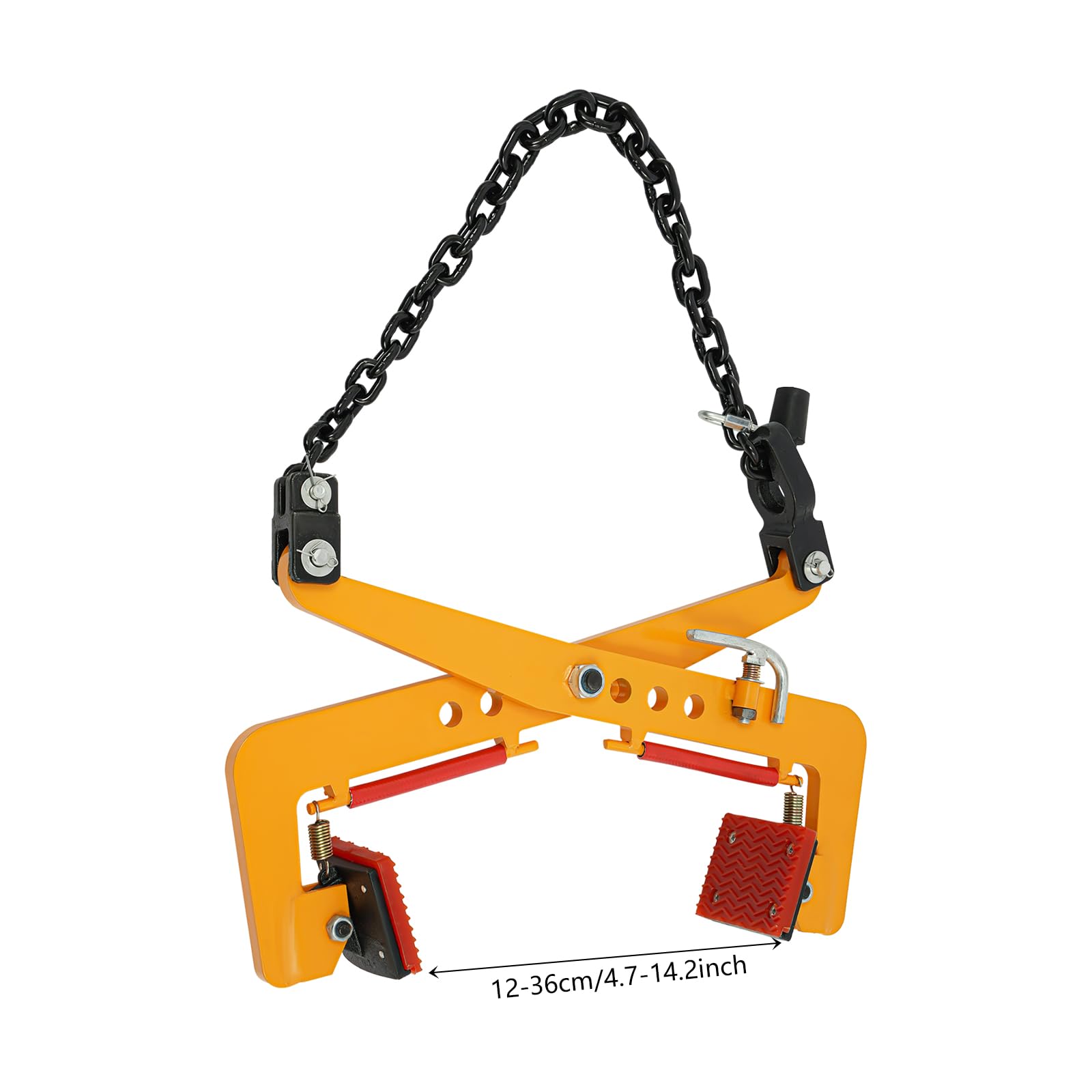 325 kg Steinheber Verstellbar, Hebeklemme, Universal Hebekrallen Verstellbare Öffnung 12-36cm Kettenklemme,Brettsteinhalterung zum Heben und Transportieren (Gelb,325kg,12-36cm)