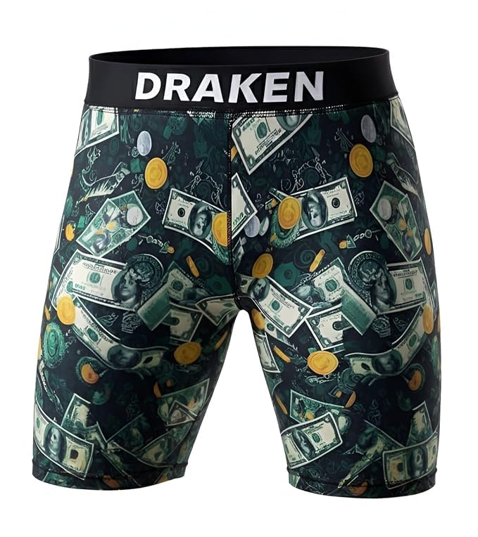 draken Men’s US Dollar Print MMA Shorts – Compression Fight Shorts for Gym, Workout, Training, Running & Swimming-picture-16