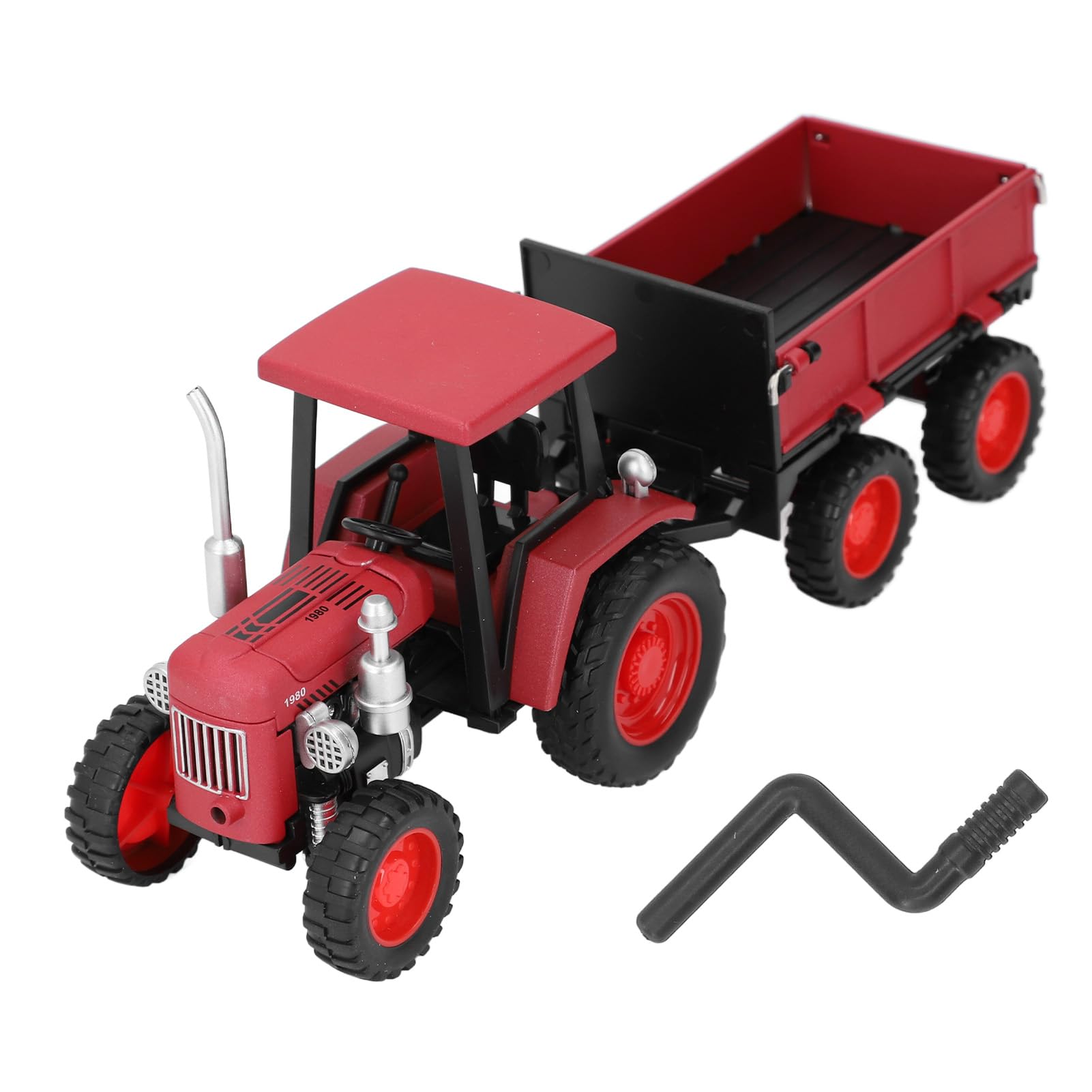 Masyrt Classic Kids 4 Wheel Tractor Trailer Toy Vehicle - Ideal for Daily Entertainment & Desk Decoration, No Brand (Red)