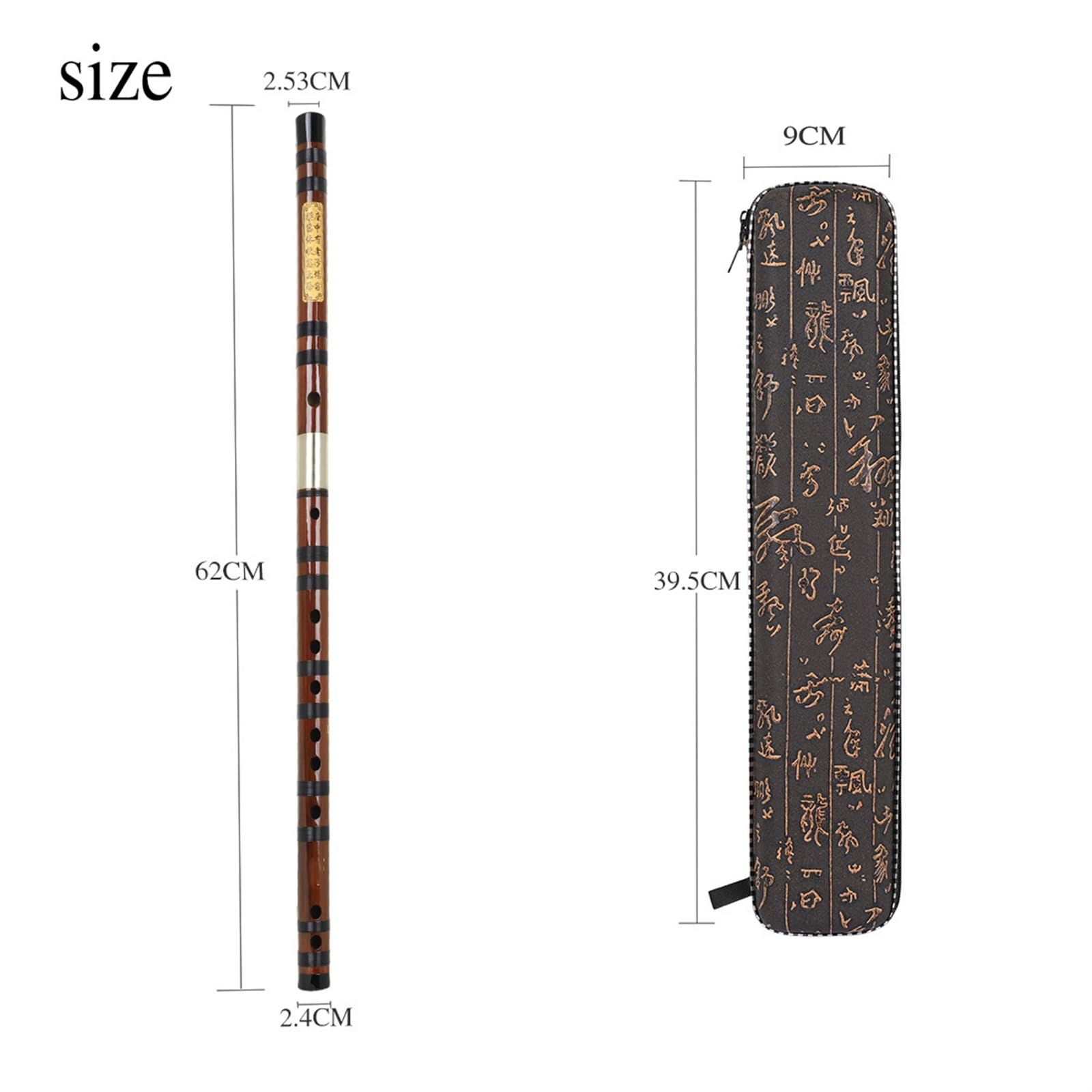 Flûte De Bambou Boîte En Tissu Pour Flûte En Bambou Ton C/D/E/F/G Flûte En Bambou Amer Dongxiao Pour Débutants Jouant De La Flûte(D Key)