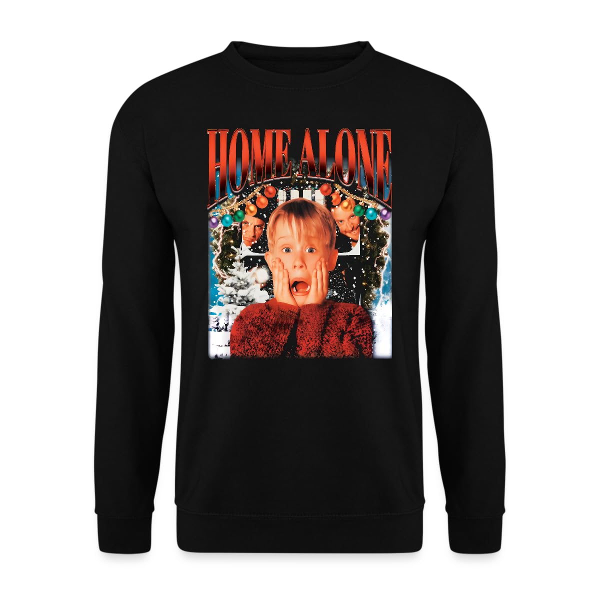Unibly Men's Black Kevin Home Alone Home Alone Christmas Jumper, S