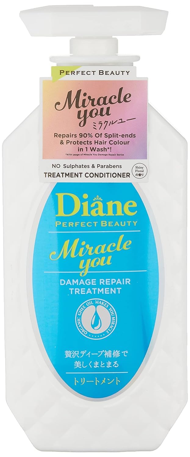 MOIST DIANE Miracle You Hair Conditioner with Pump, Hair Treatment for Damaged, Dry and Color Treated Hair, Japanese Hydrating & Moisturizing Natural, Organic Conditioner, 15.2 fl oz/450 mL