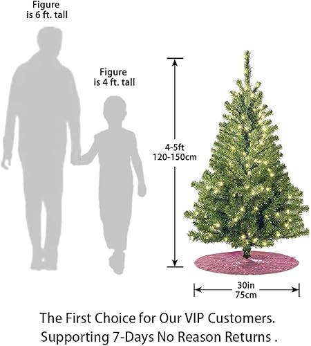 Miniatura 6 de ShinyBeauty - Falda de árbol de Navidad bordada y con lentejuelas de 24.0 pulgadas, falda de árbol de Navidad de poliéster para decoración de Navidad