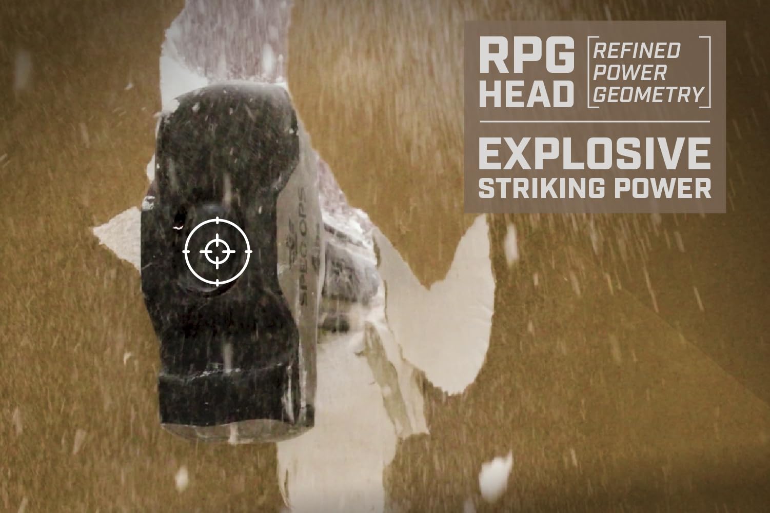 Spec Ops Tools Engineering Hammer, 2.5 lb Sledge hammer with Removable Soft Mallet Cap & Bi-Material Shock Absorbing & Vibration Dampening Handle, 3% Donated to Veterans, Black/Tan