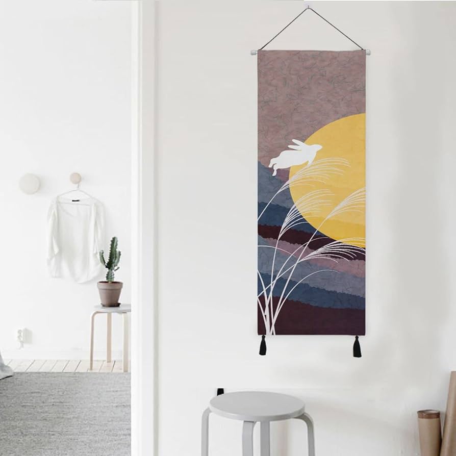 タペストリー掛け Amazon.co.jp: 掛け軸 タペストリー 縦長 縦型 かけじく 床の間