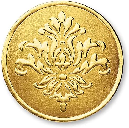 PaperDirectDeluxe Gold Vintage Filigree Foil Certificate Seals, 1-3/8 Inch, Self Adhesive, 32 Count, Embossed Seals for Certificates, Achievement Award Stickers for School, Work, Diploma
