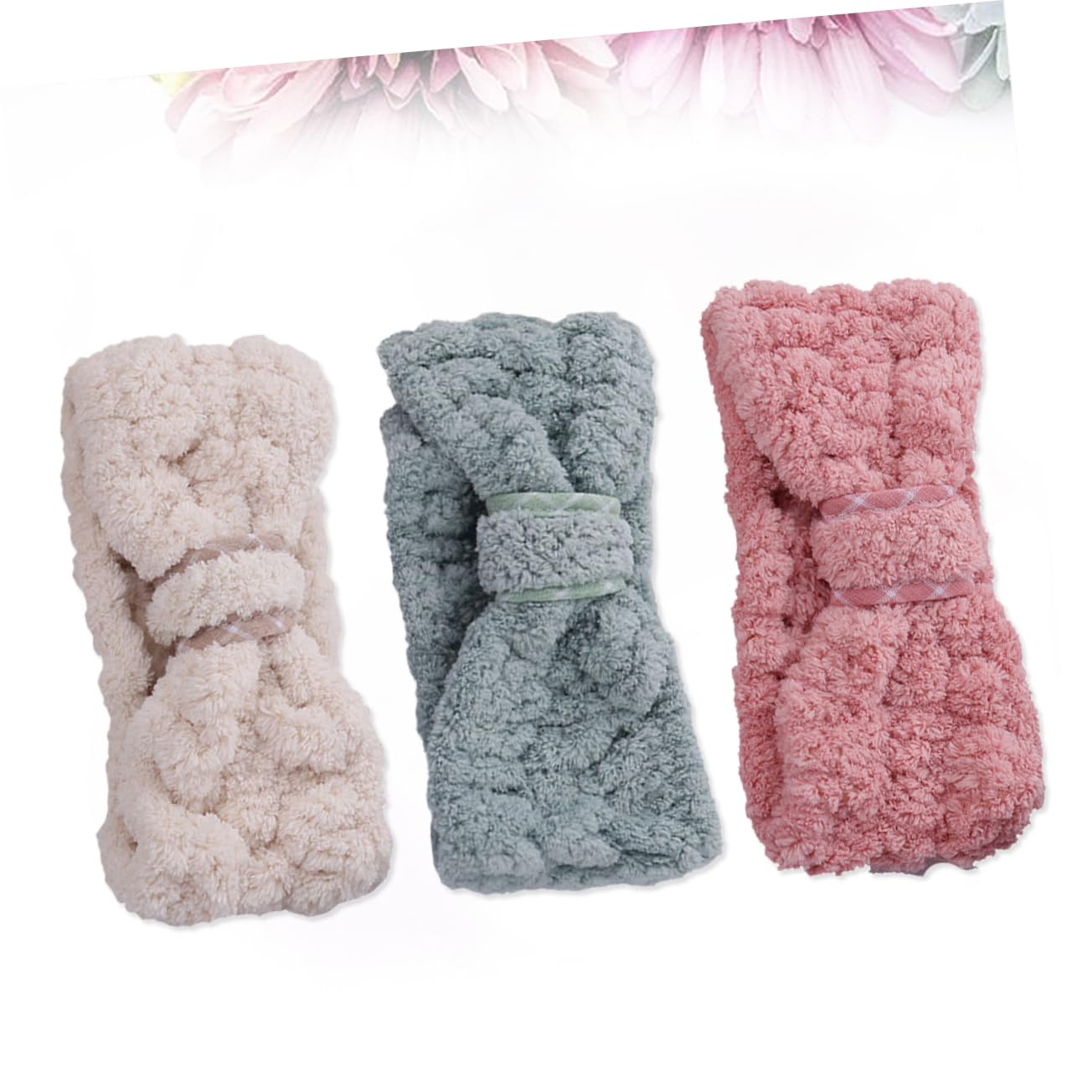 FRCOLOR 6pezzi Fasce Make-up Fleece Da Design Con Fiocco Fascia Elasticizzata Per Sport Doccia e Trucco Comfort e Stile Per Donne Colori Casual