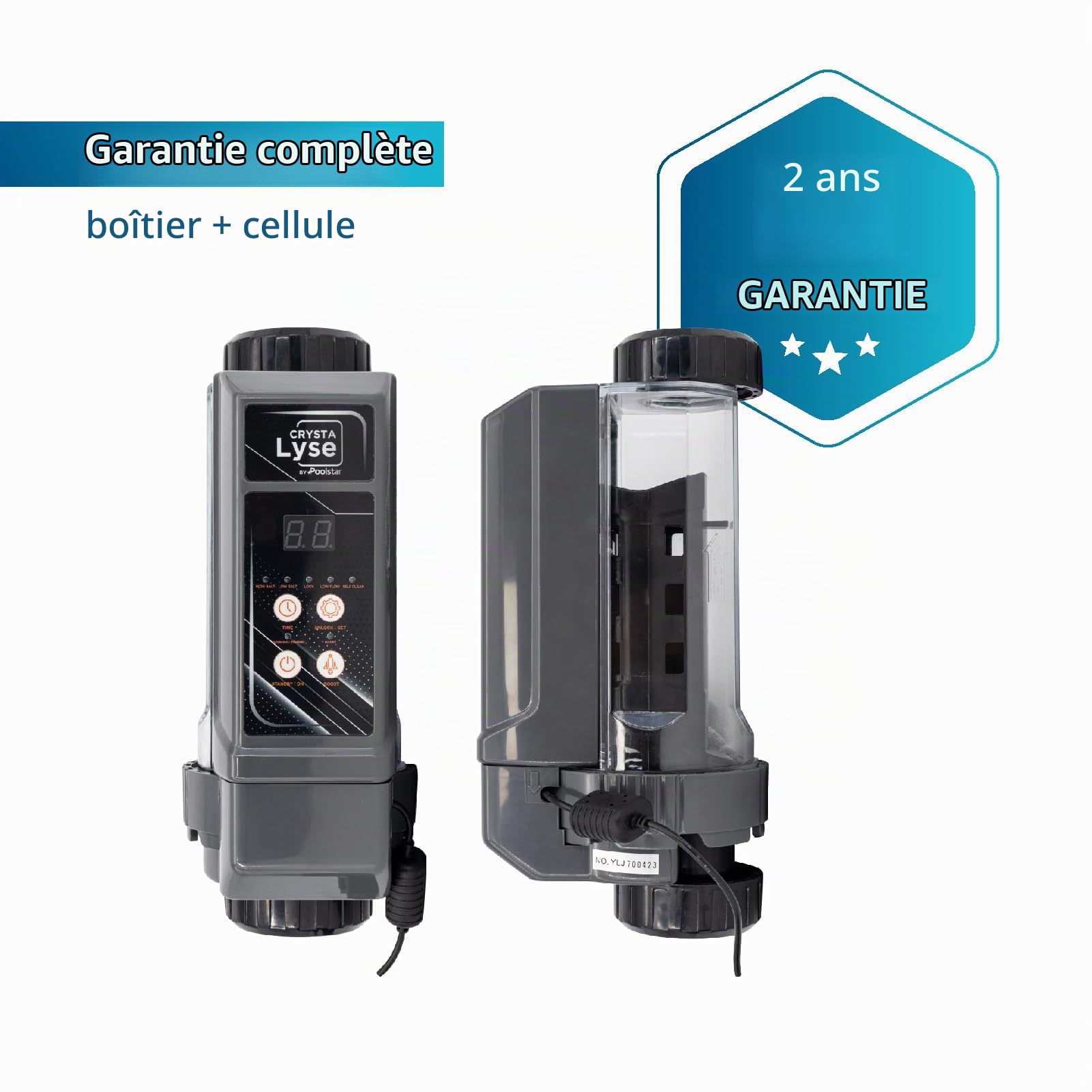 POOLEX - CRYSTALYSE - Electrolyseur Piscine - CL-CR05 - pour Petits Bassins, Installation Facile, Entretien Simple