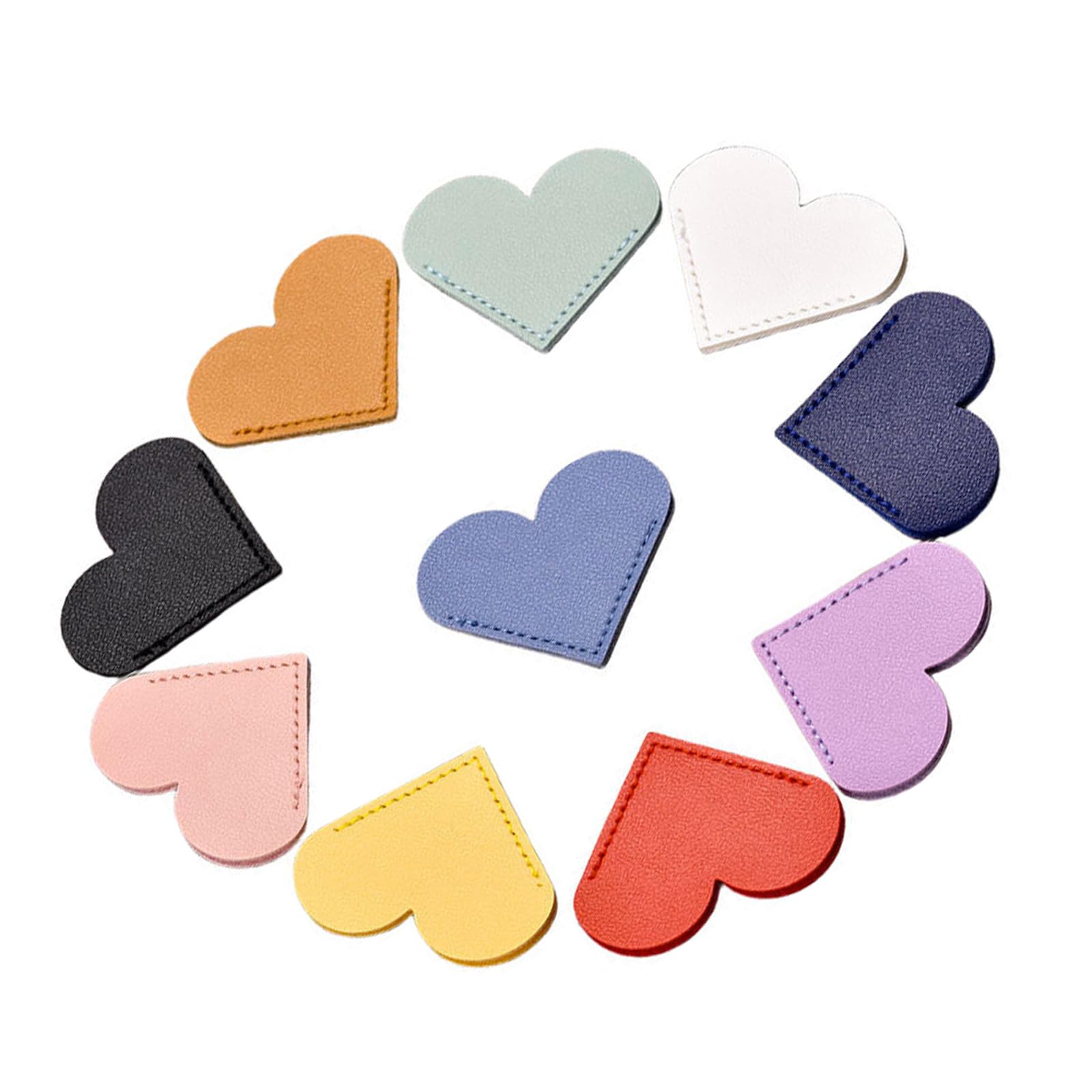 Maxtonser 10Pcs Heart Shape Corner Page Book Marker Leather Corner Bookmarks Pages Divider for Book Lover Adult Reading Accesories