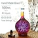 Porseme Rose Gold Essential Oil Diffuser 3D Glass Aromatherapy Ultrasonic Humidifier, Waterless Auto-Off, Timer Setting, BPA Free, Air Refresh for Home Hotel Yoga Leisure SPA Gift 150ml