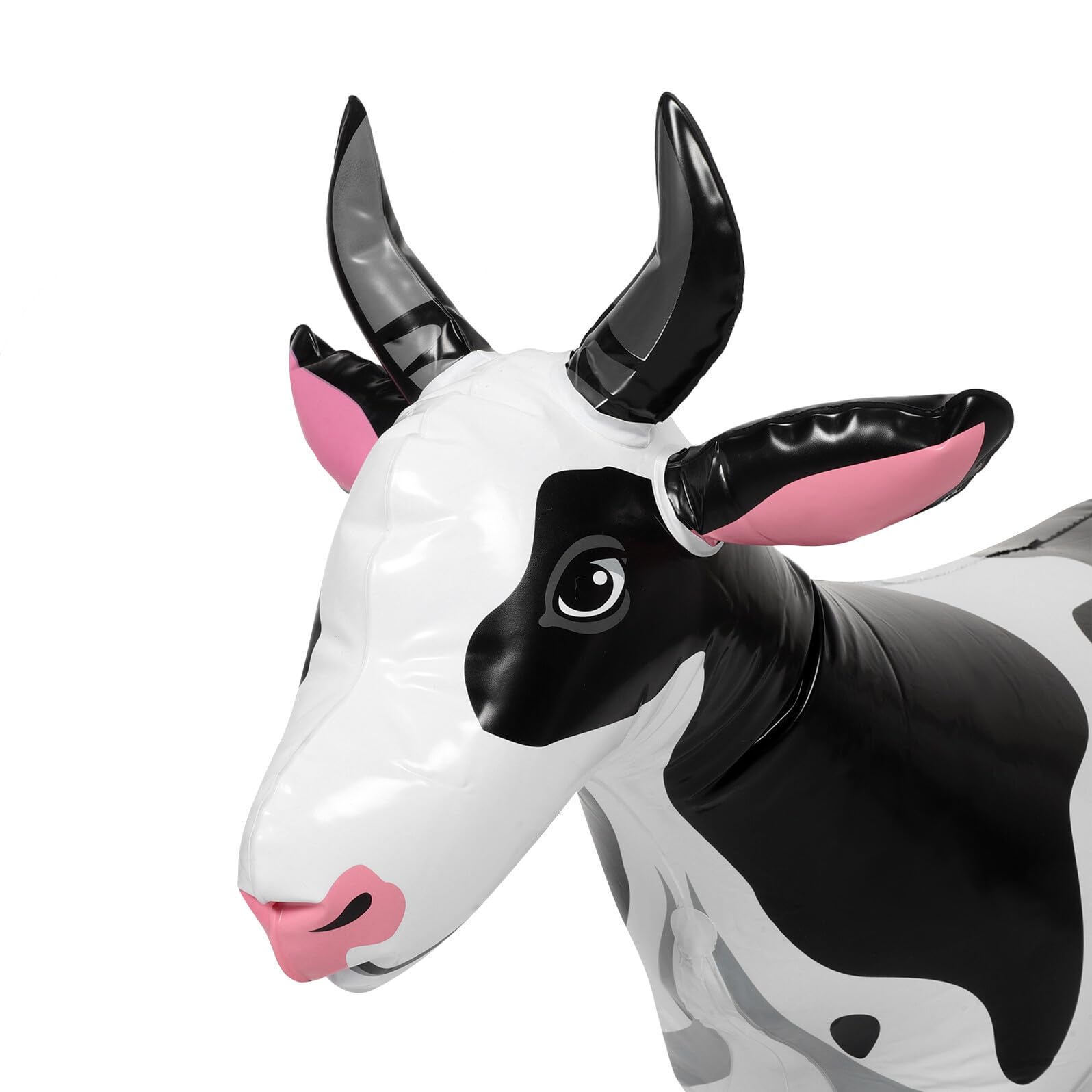 Mucca Gonfiabile Grande 90 Cm Bianca per Feste a Tema Animali da Fattoria, Giocattolo Gonfiabile Sicuro per Adolescenti, Decorazioni Gonfiabili da Giardino per Esterni