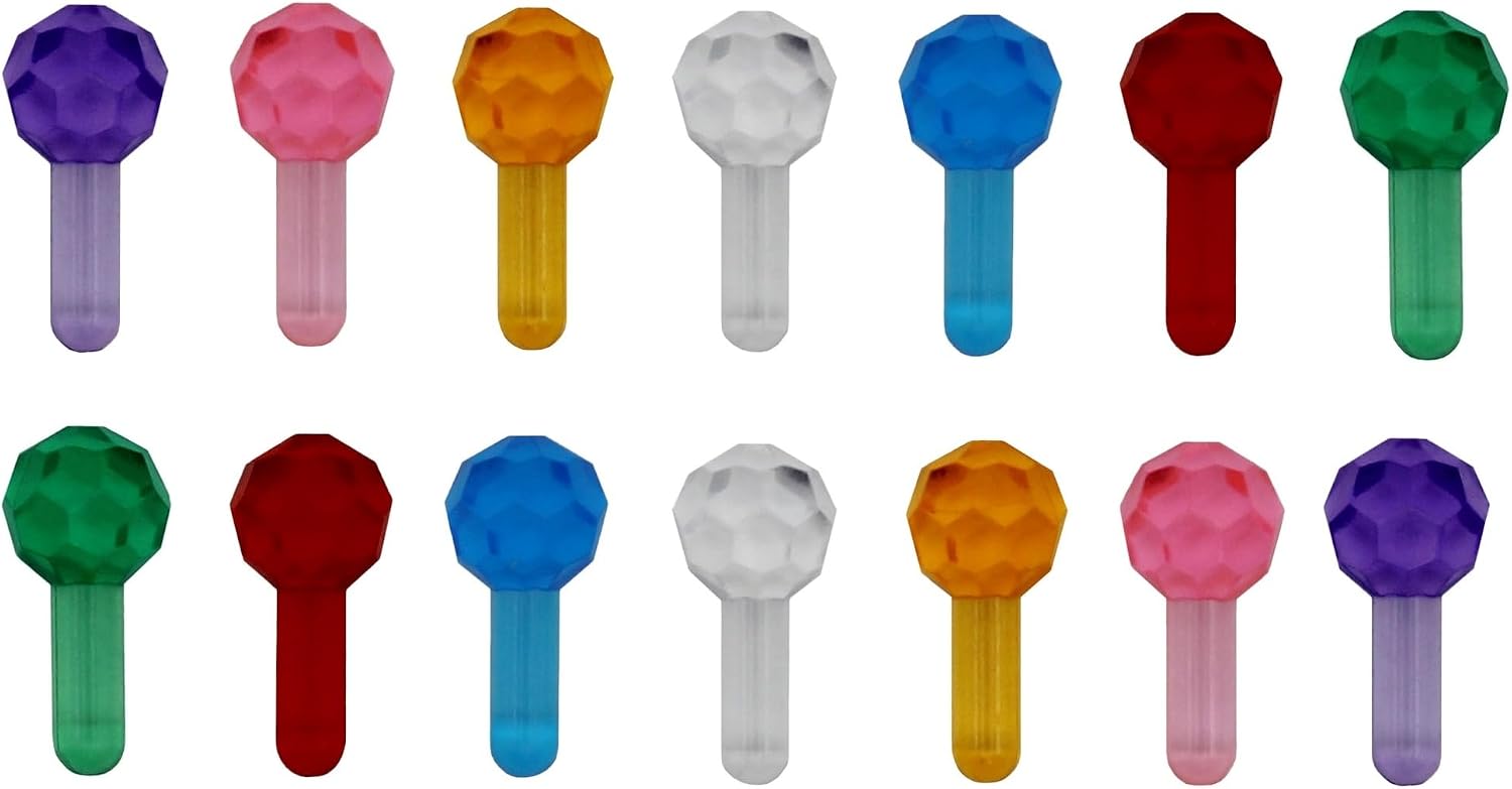 Creative Hobbies® Small Round Faceted Lite Bulbs, Assorted Colors Plastic Globe Peg Lights for Ceramic Christmas Trees – 144 Pack