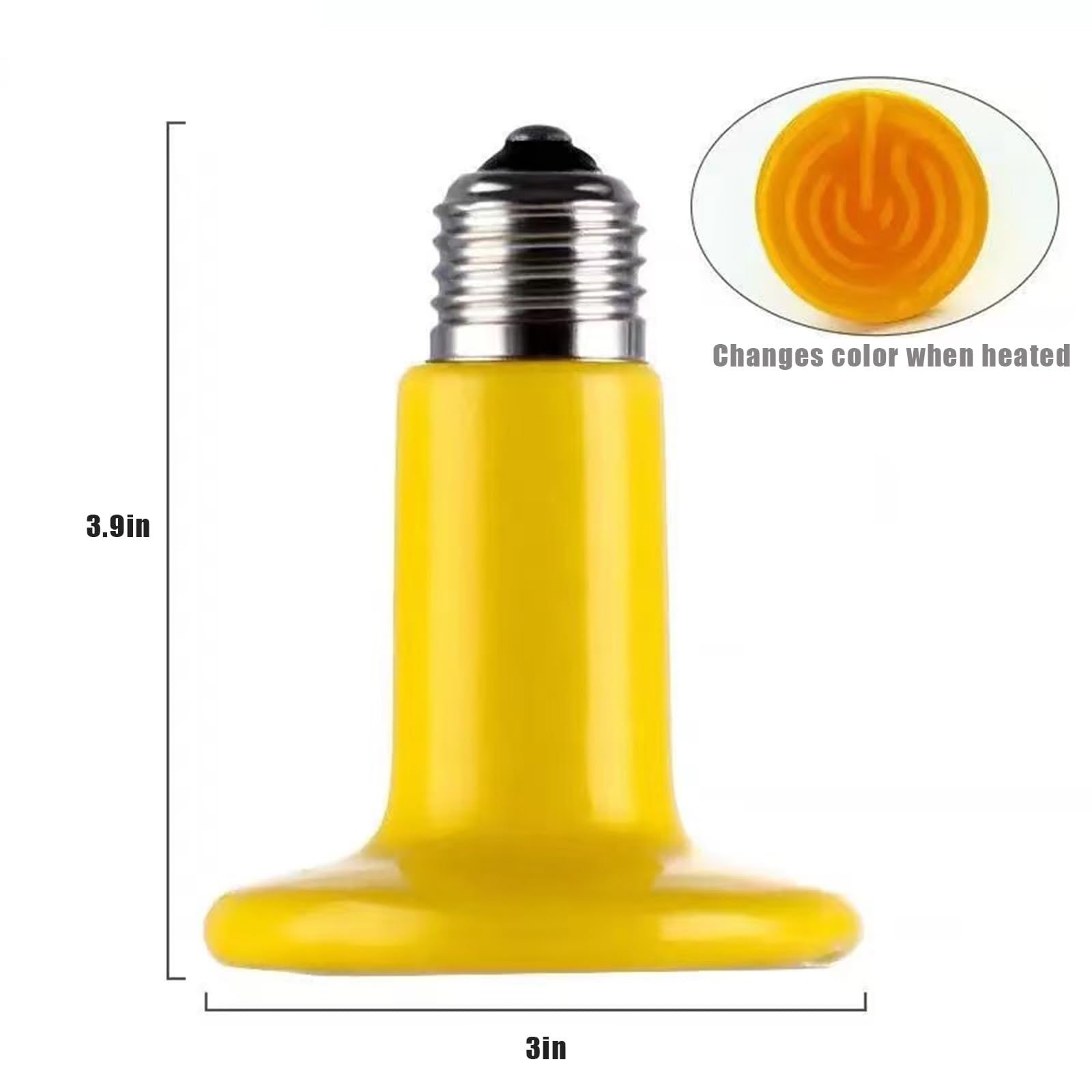JZNCHP-Reptile Heat lamp-Ceramic Heat emitter-Bearded Dragon Tank Accessories 100W Yellow Infrared Bulb Emitter Lamp for Pet Heat lamp for Chickens(2-Pack) - image 4