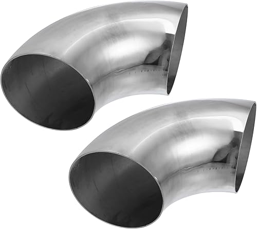 X AUTOHAUX 2 unids OD 4 pulgadas 90 grados mandril curva codo SS304 tubo de acero inoxidable tubo de escape codo tubo de escape para coche sistema